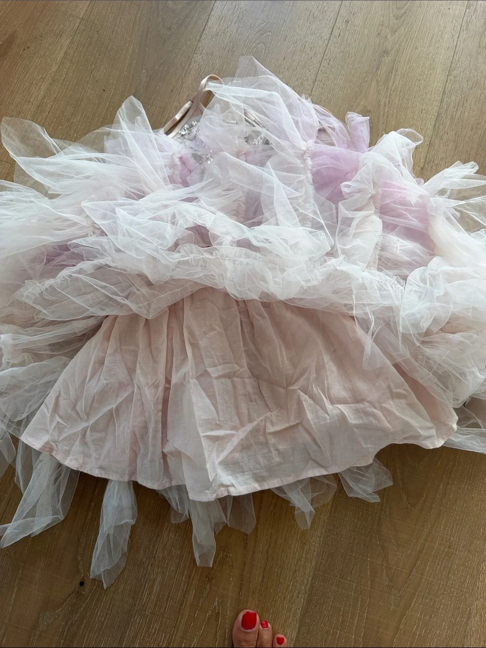 Ooh! La, La! Couture Pink and Cream Embellished Tulle Ballet Costume